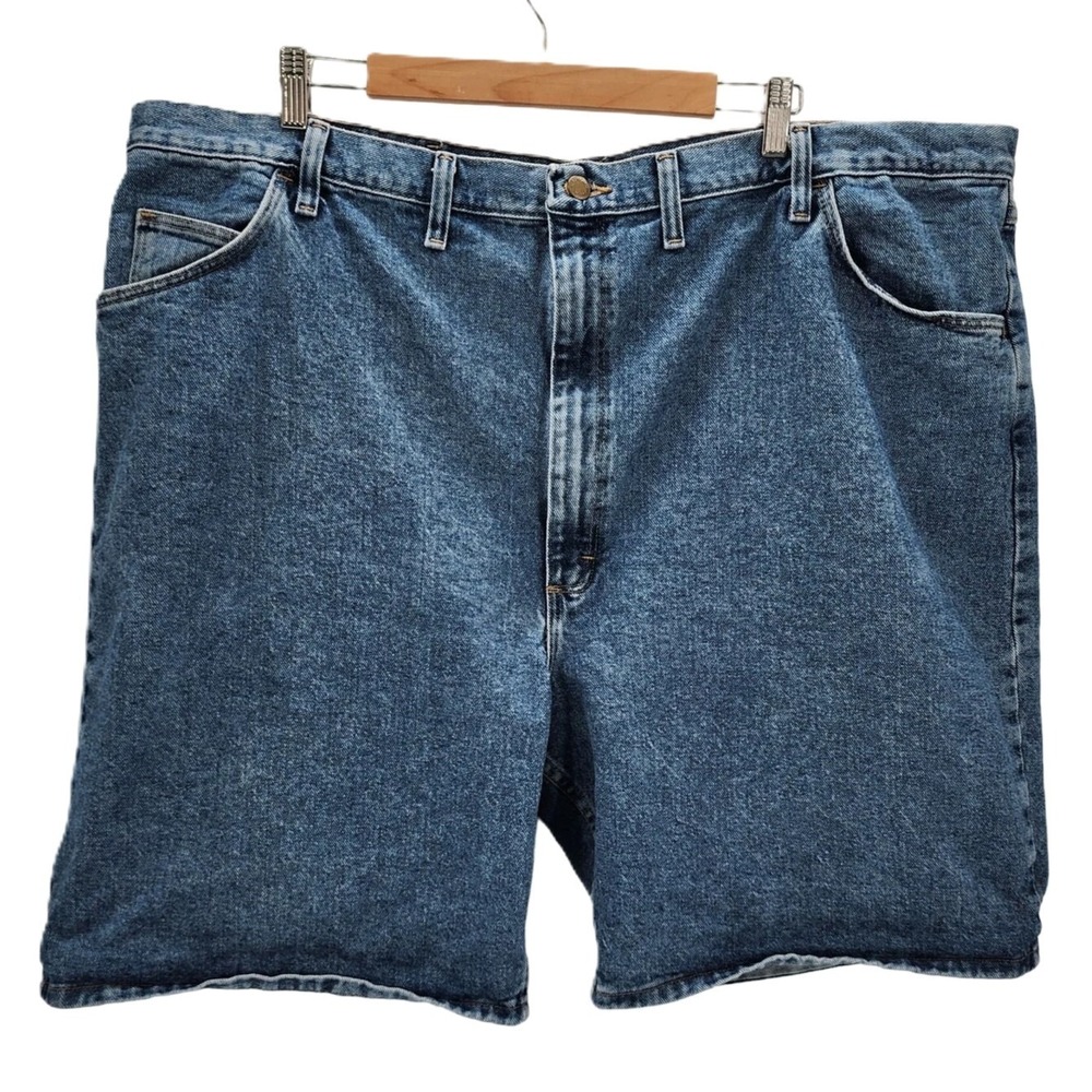 Wrangler Mens 48 Blue Denim Jean Shorts Relaxed Fit Cotton Casual Workwear